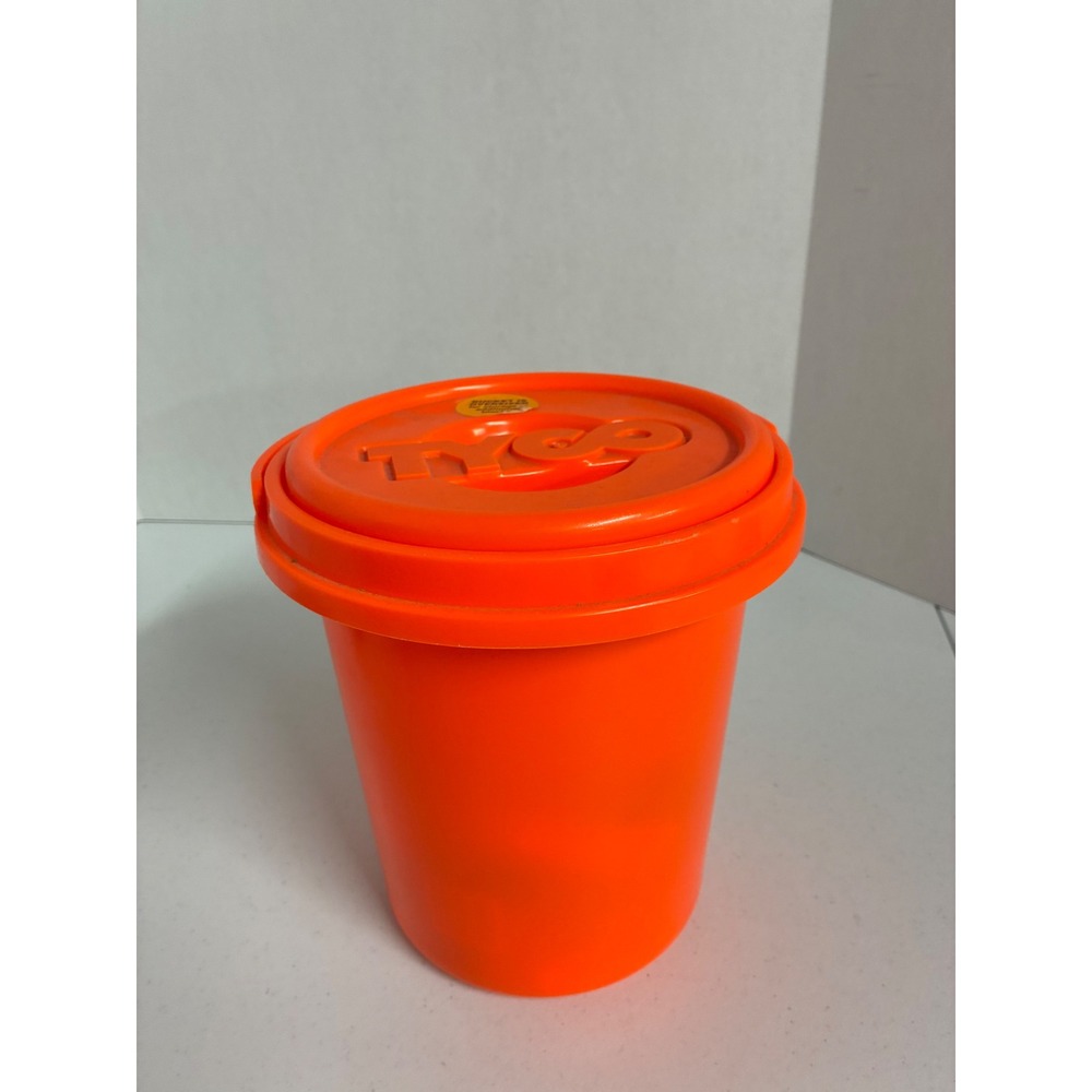 Vintage Tyco Super Blocks Building Set in Orange Storage Bucket Mixed Lot